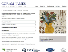 Tablet Screenshot of coramjames.com